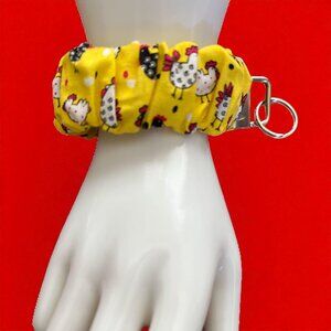 Handmade Scrunchie Keychain Wristlet-Chicken Theme